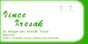 vince kresak business card